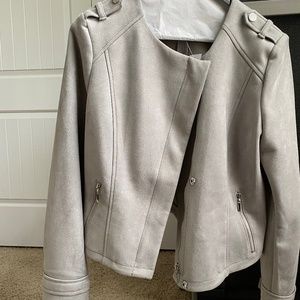 White House Black Market Ultra Suede Moto Jacket